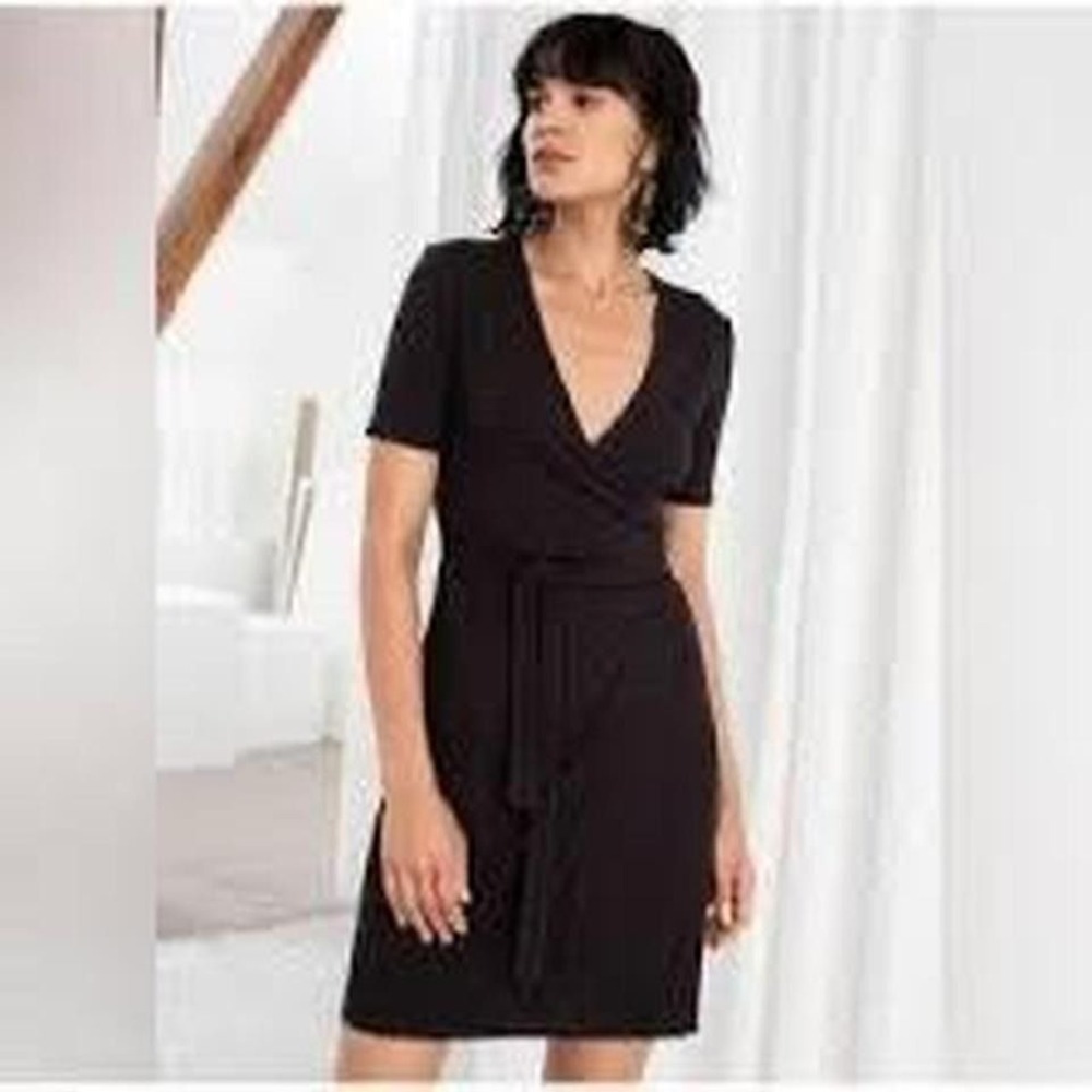 Paris Atelier and Other Stories, black wrap dress‎ Size 6
